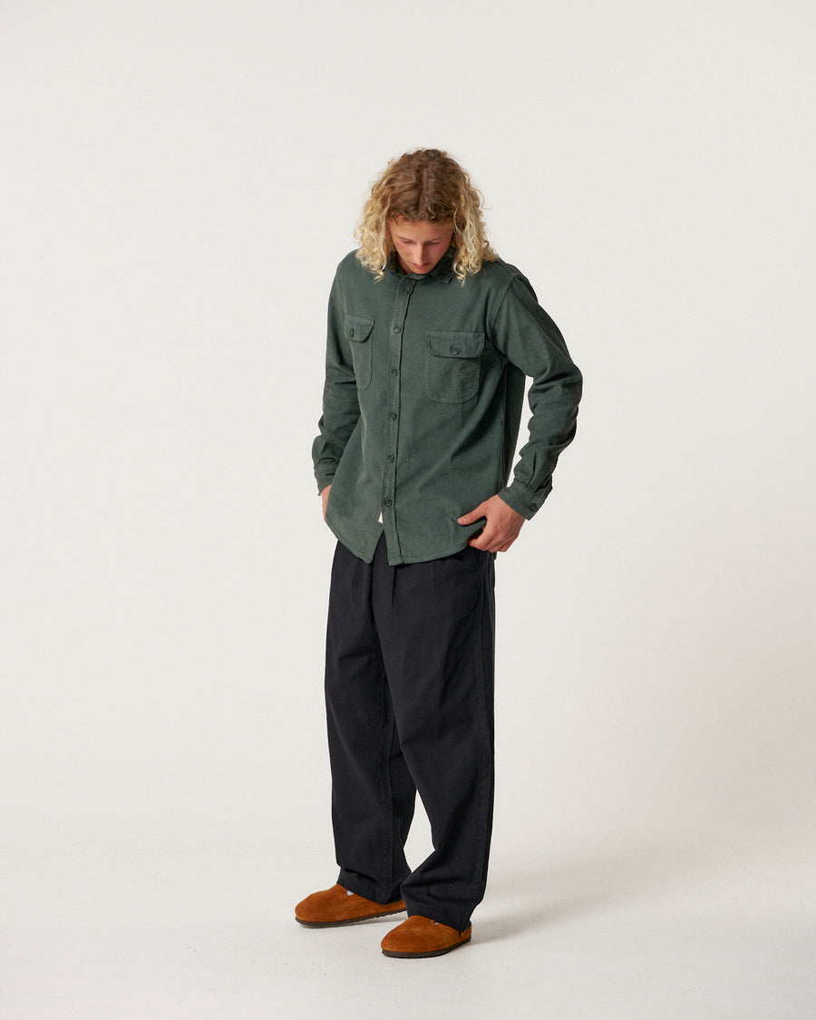 Lazy Boy Cord Shirt - Dusty Green