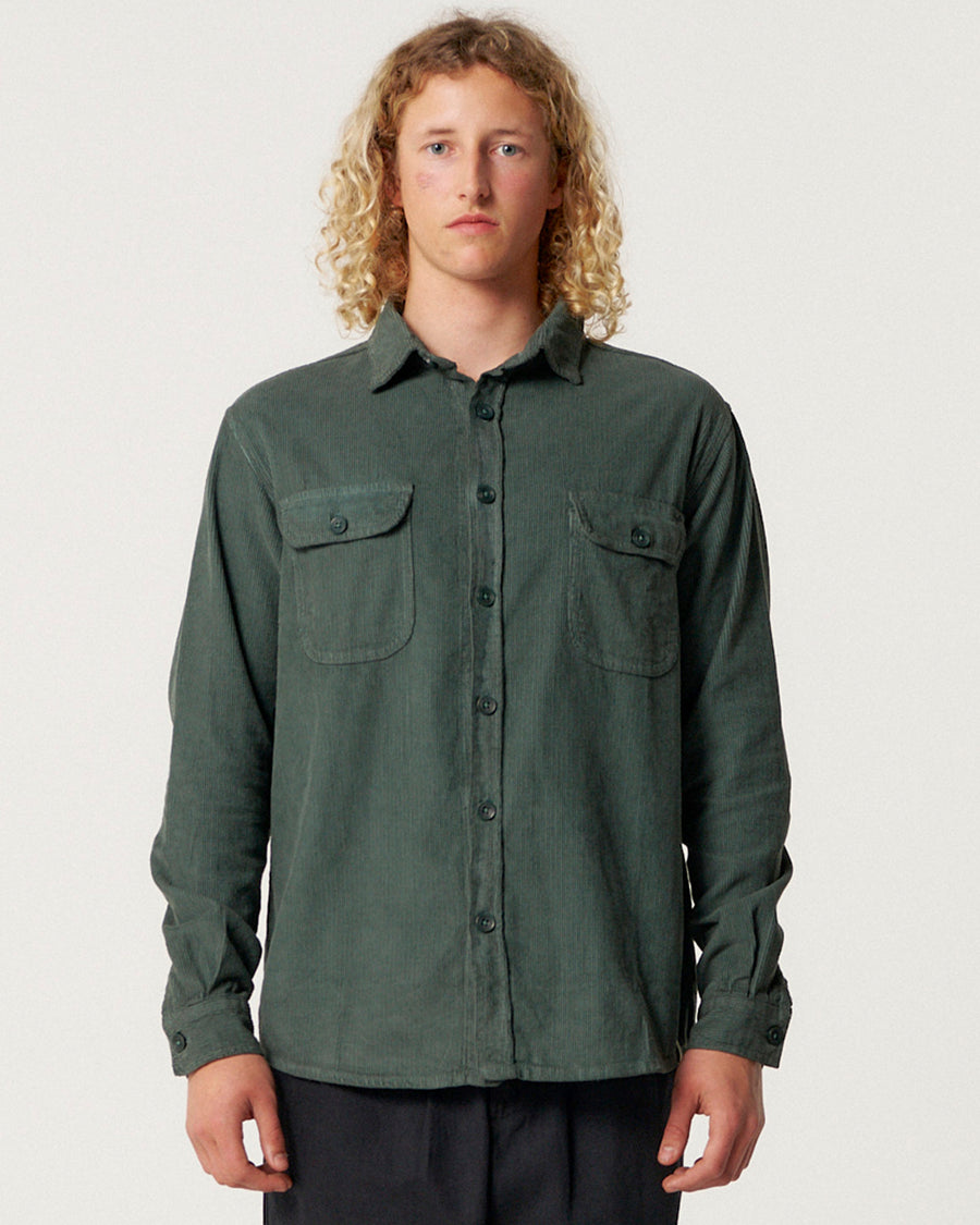 Lazy Boy Cord Shirt - Dusty Green
