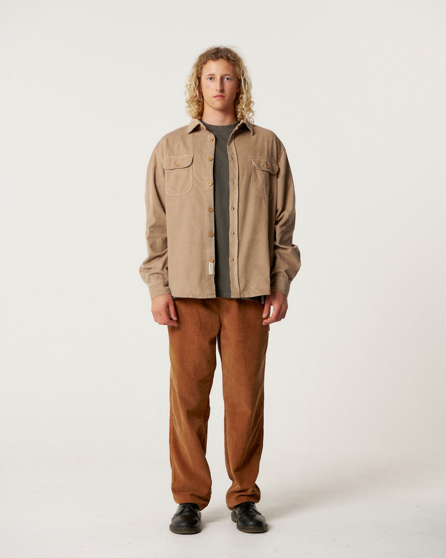 Lazy Boy Cord Shirt - Taupe