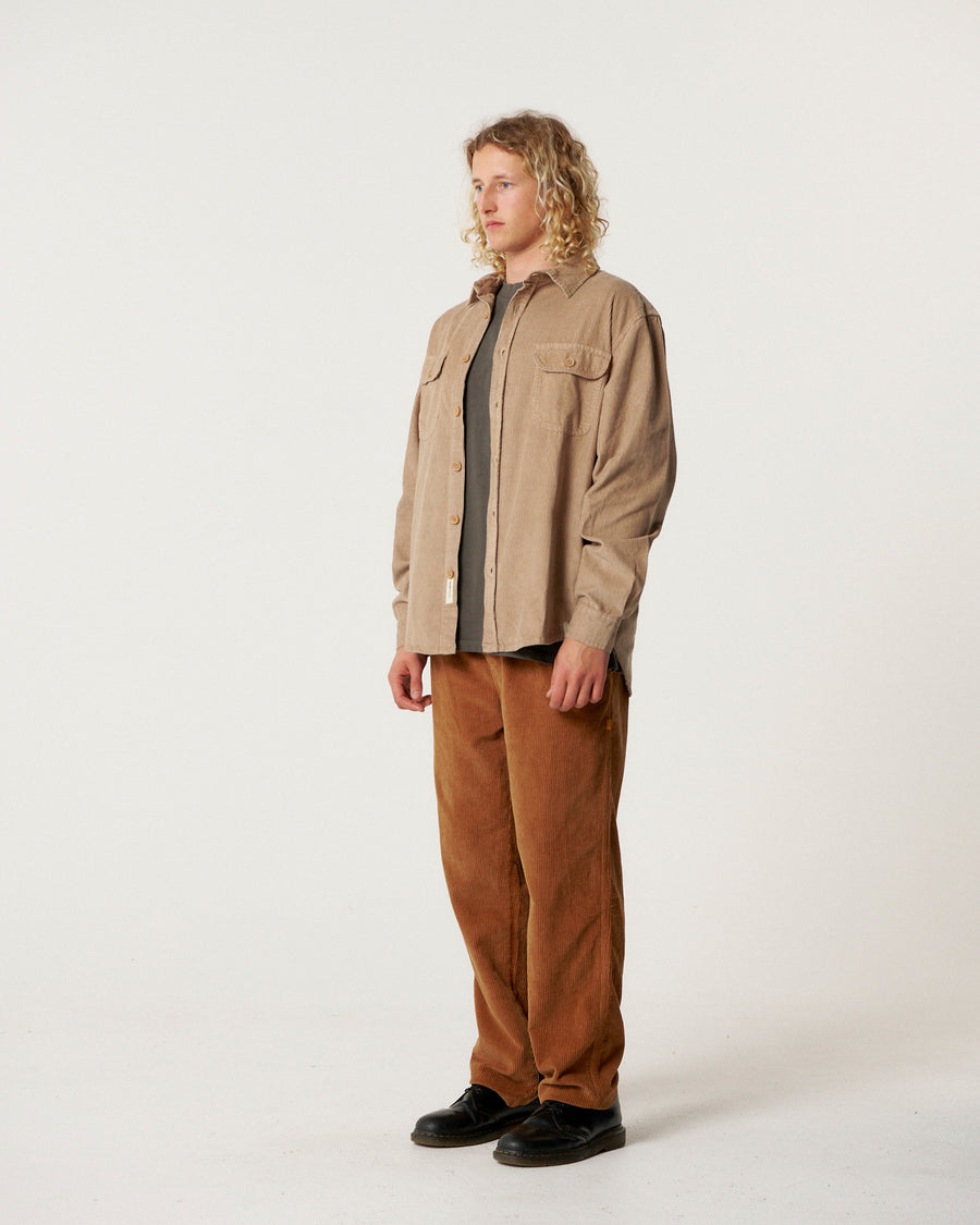Lazy Boy Cord Shirt - Taupe