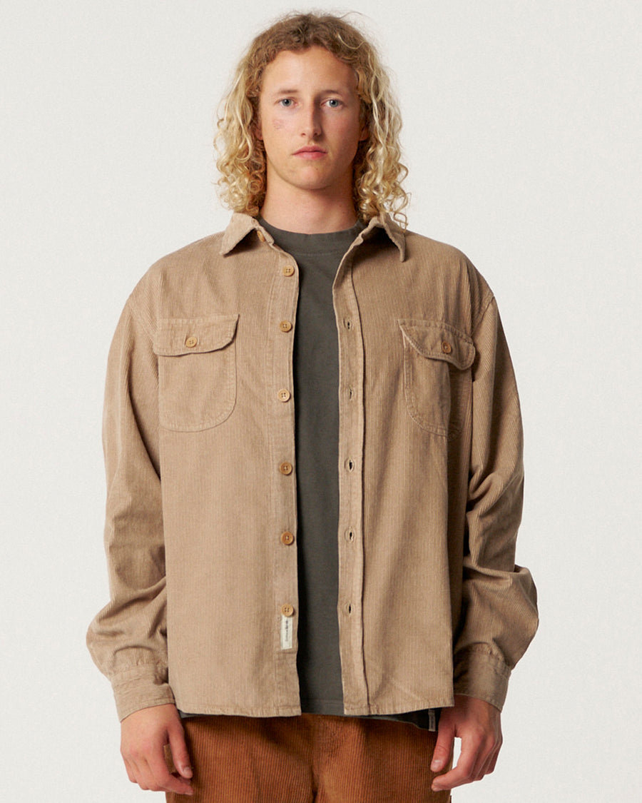 Lazy Boy Cord Shirt - Taupe