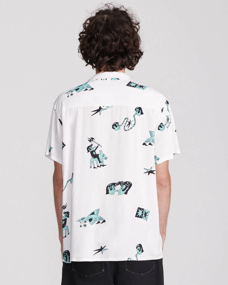 NOIR RAYON SS SHIRT - WHITE