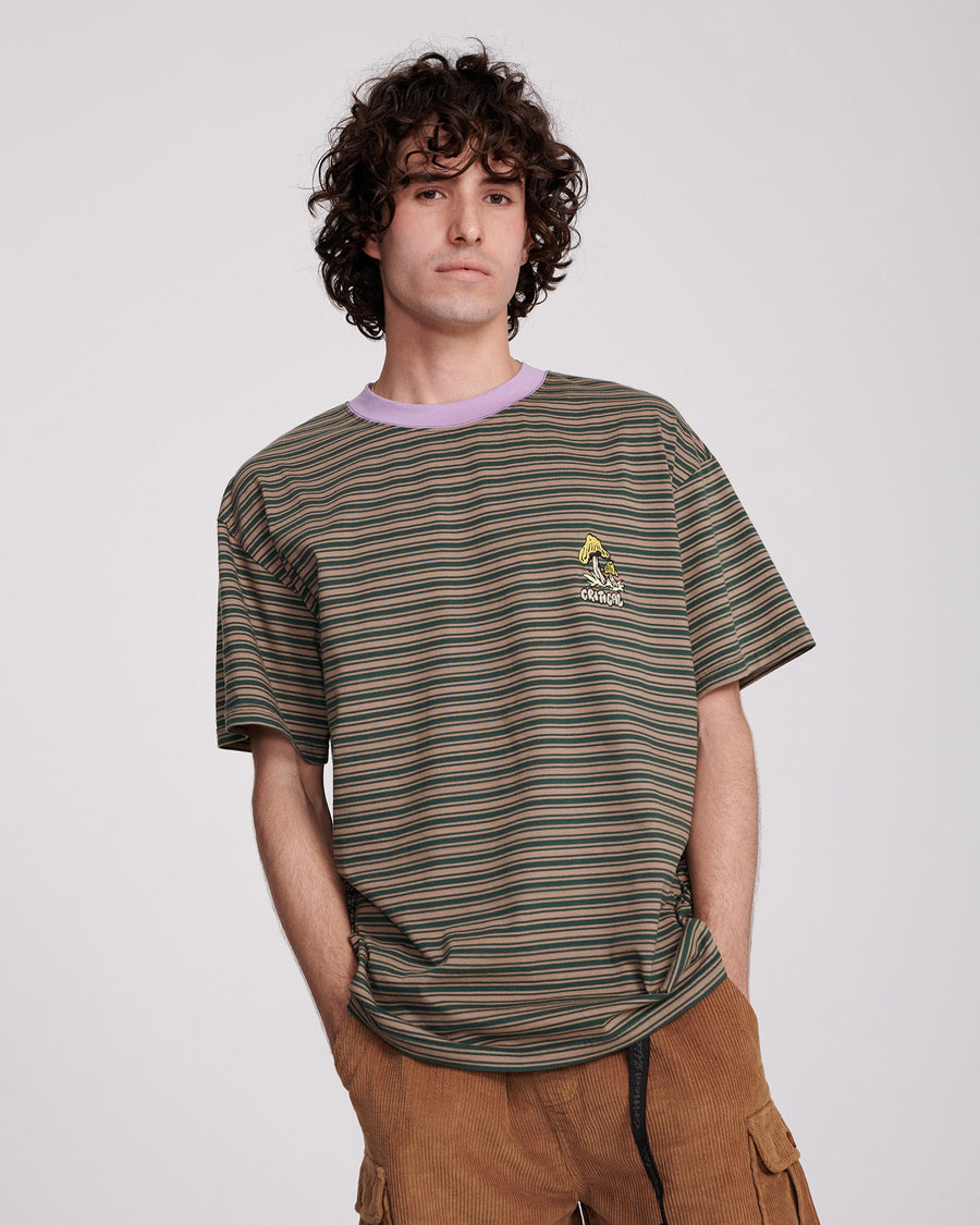 PAT STRIPE TEE - PUTTY