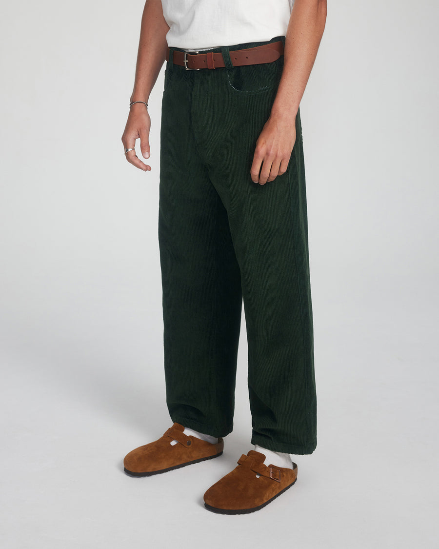 Peaty Cord 5 Pkt Pant - Green