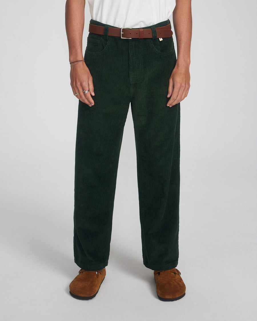 Peaty Cord 5 Pkt Pant - Green