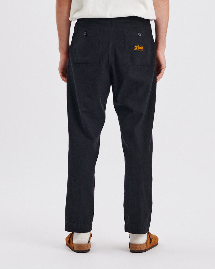 Harrow Pleat Linen Pant - Vintage Black