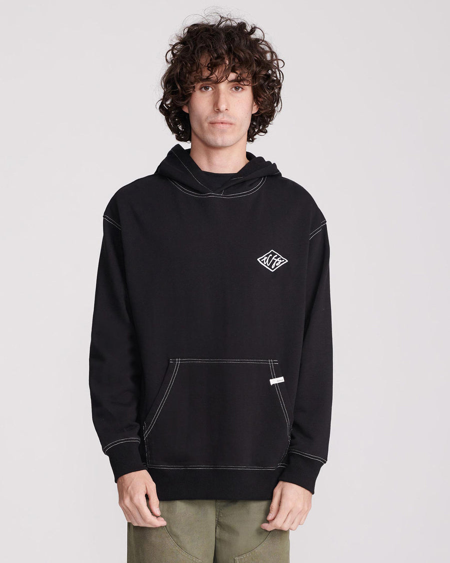 SCRIBBLE CONTRAST HOODIE - BLACK