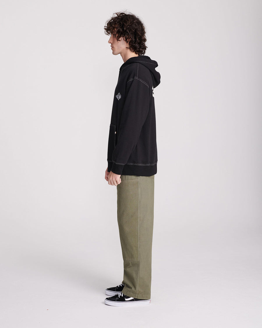 SCRIBBLE CONTRAST HOODIE - BLACK