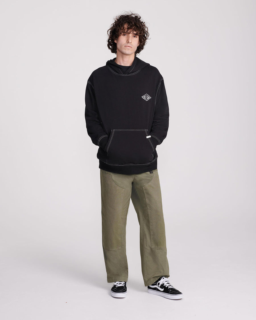 SCRIBBLE CONTRAST HOODIE - BLACK