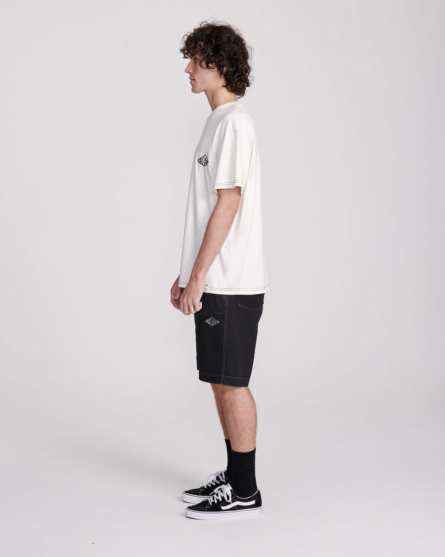 SCRIBBLE CONTRAST TEE - VINTAGE WHITE