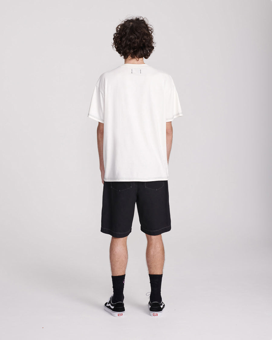 SCRIBBLE CONTRAST TEE - VINTAGE WHITE