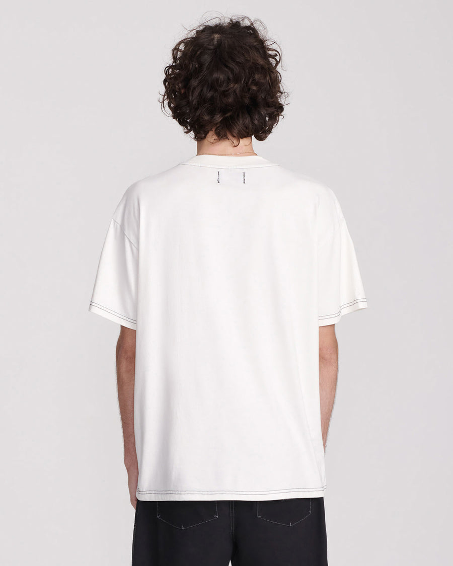 SCRIBBLE CONTRAST TEE - VINTAGE WHITE