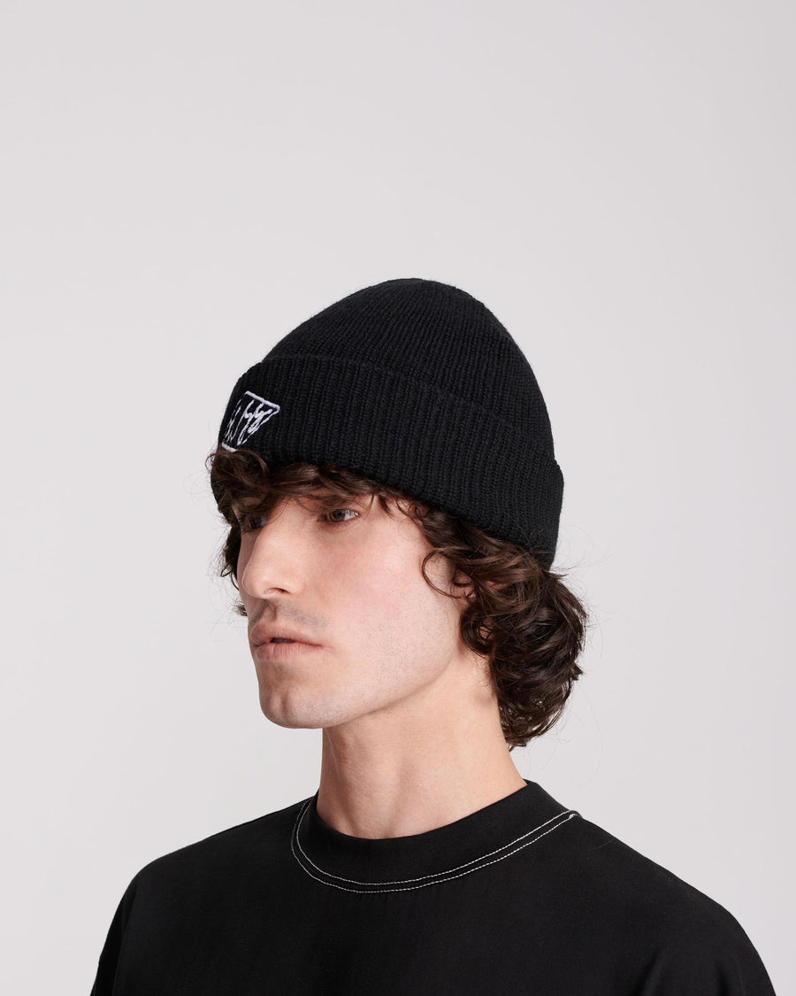 SCRIBBLE BEANIE - BLACK