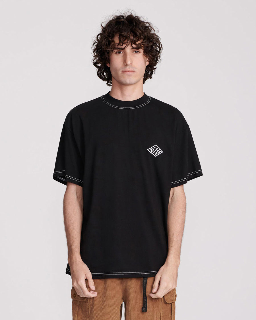 SCRIBBLE CONTRAST TEE - BLACK