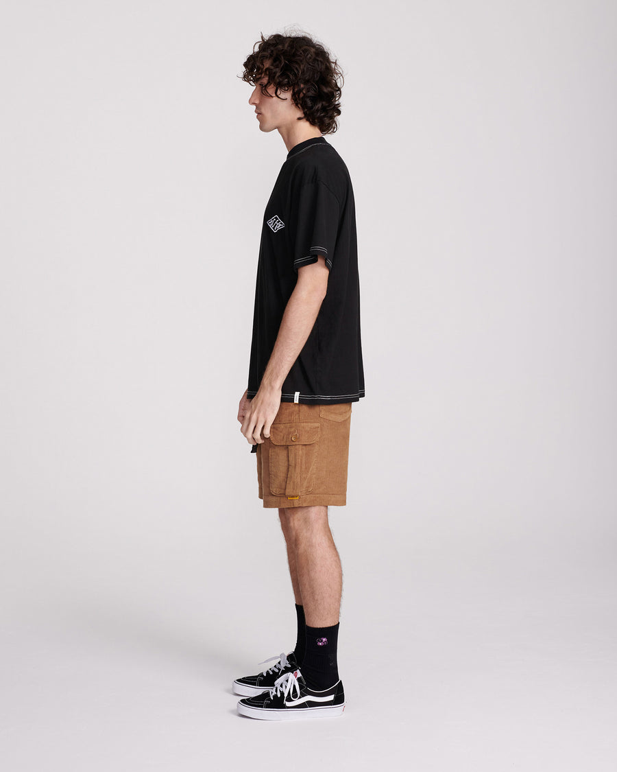 SCRIBBLE CONTRAST TEE - BLACK