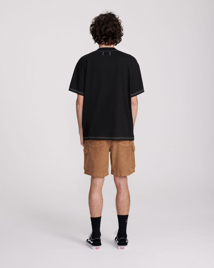 SCRIBBLE CONTRAST TEE - BLACK