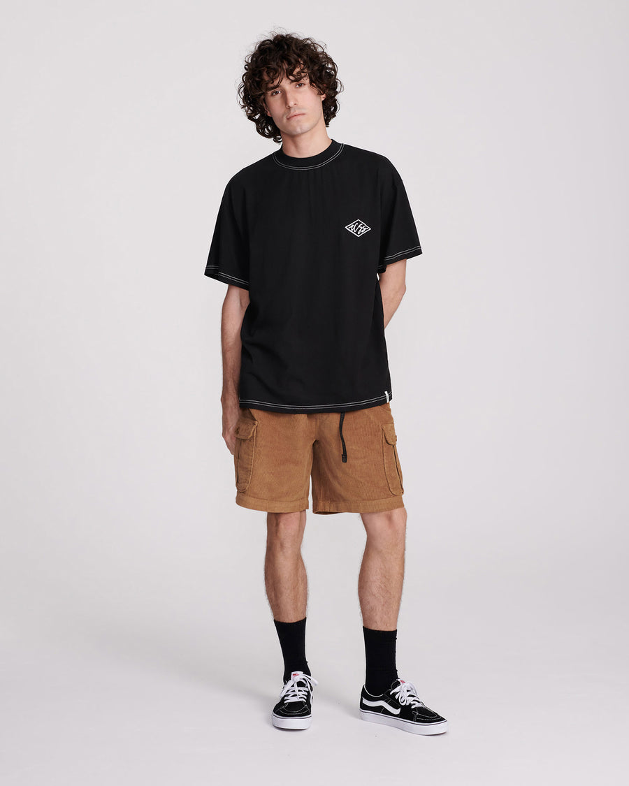 SCRIBBLE CONTRAST TEE - BLACK