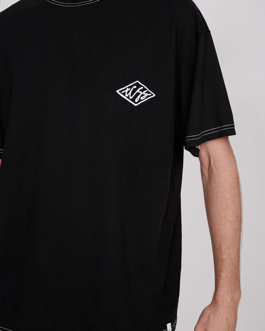 SCRIBBLE CONTRAST TEE - BLACK