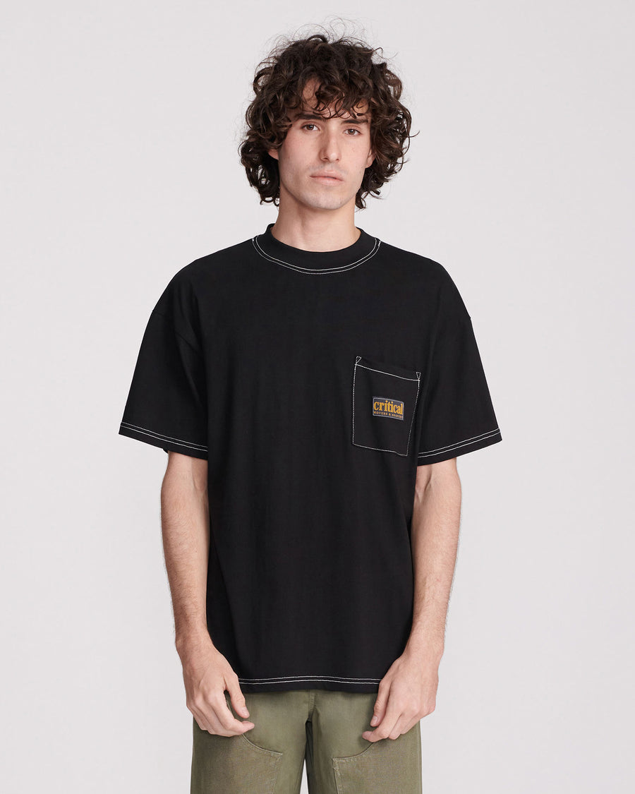SHAKER POCKET TEE - BLACK