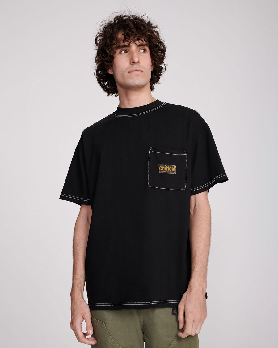 SHAKER POCKET TEE - BLACK