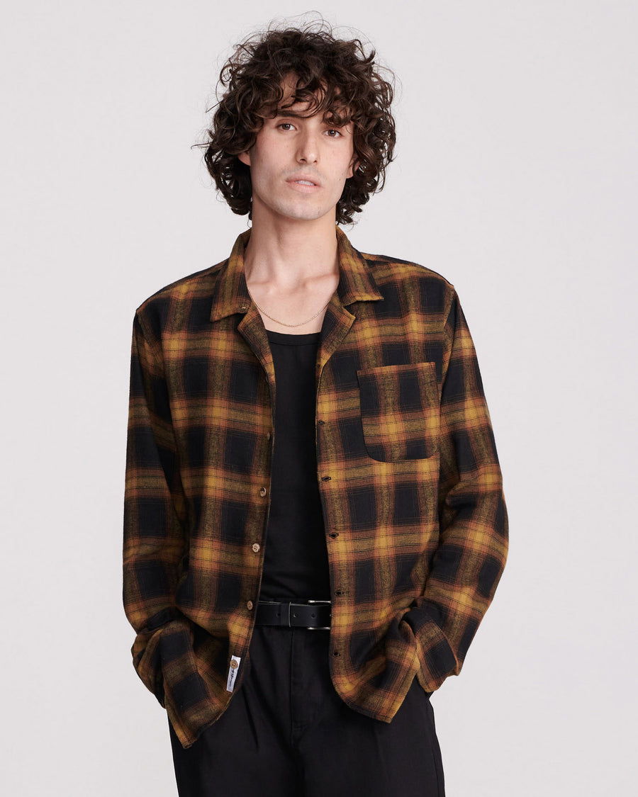 SHIN LONG SLEEVE OVER SHIRT - CAMEL