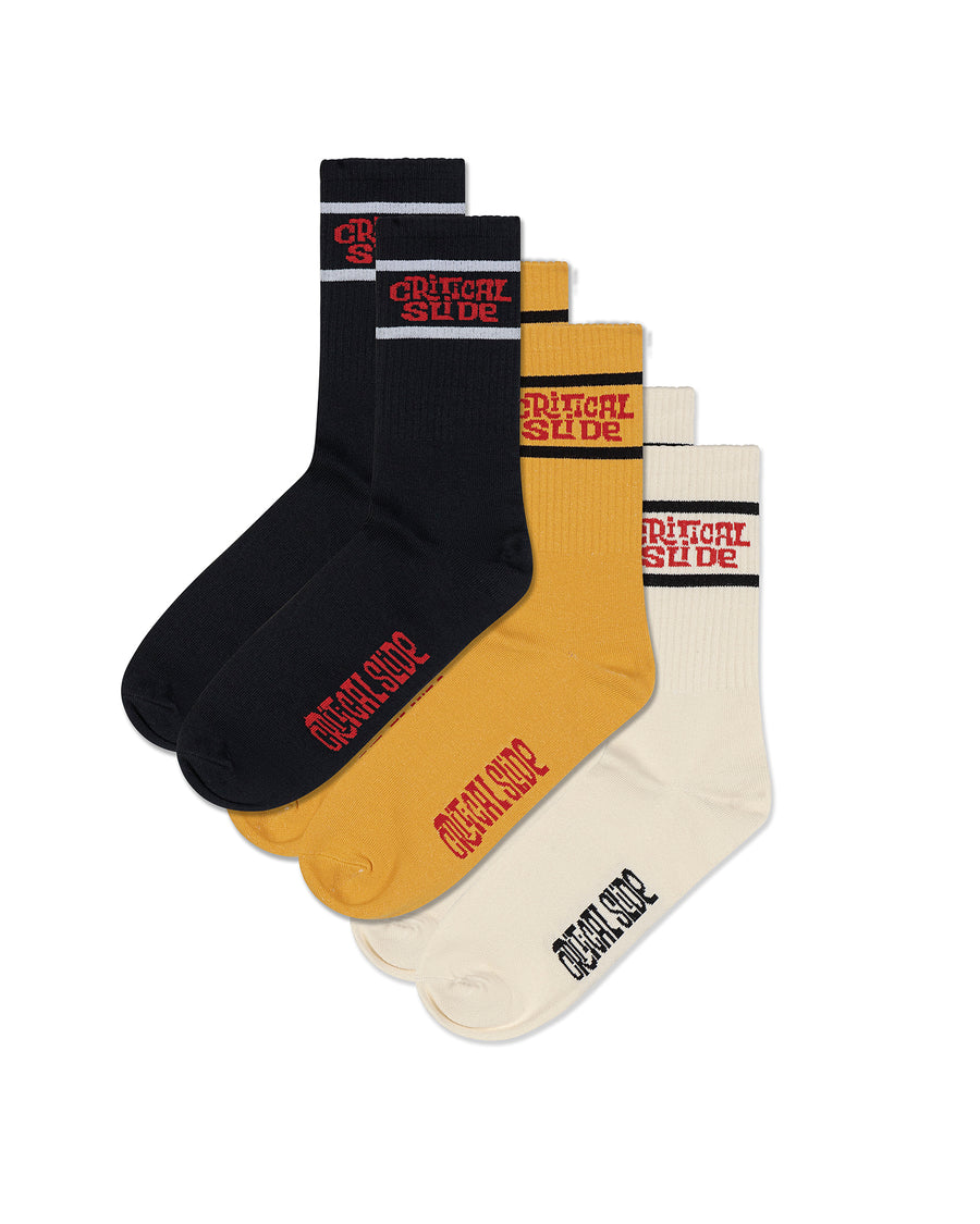 Sun Cured 3 Pack Socks - Multi Colour
