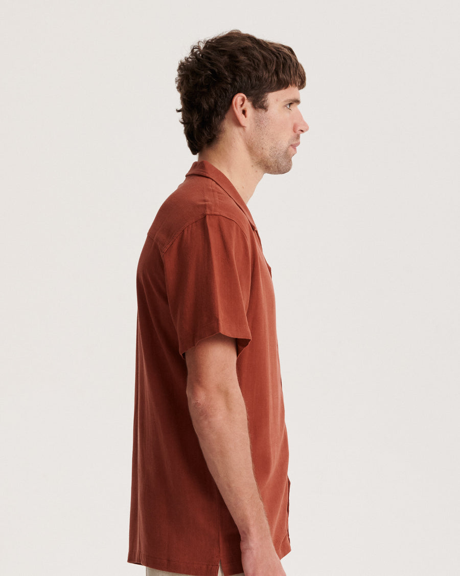 Ernie SS Resort Shirt - Terracotta