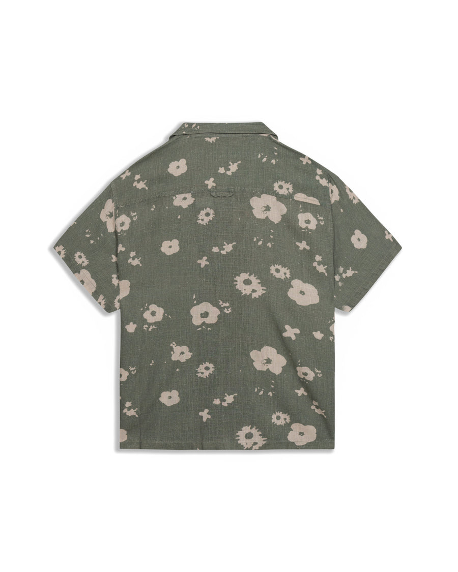 Splatter Linen Resort Shirt - Green