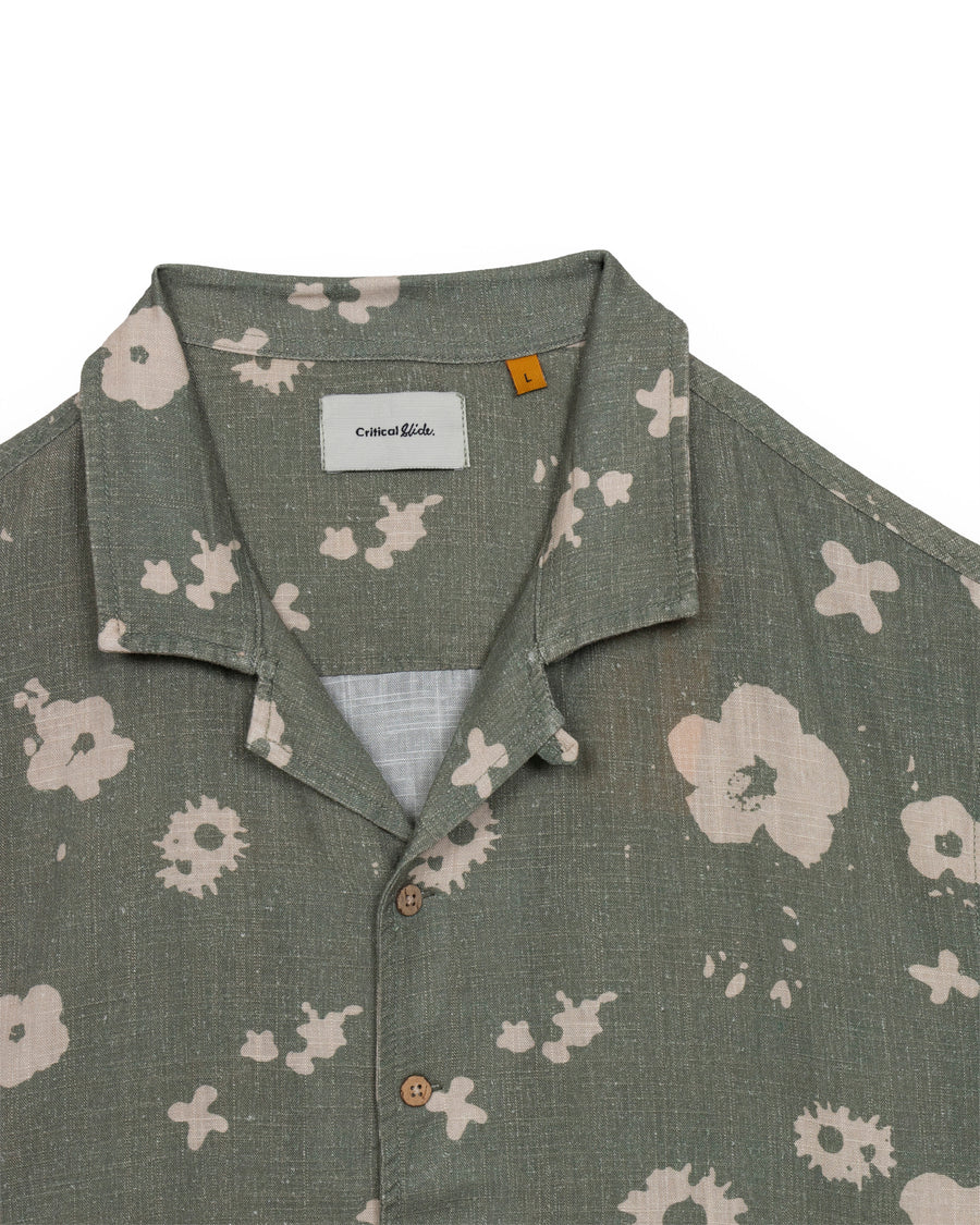 Splatter Linen Resort Shirt - Green