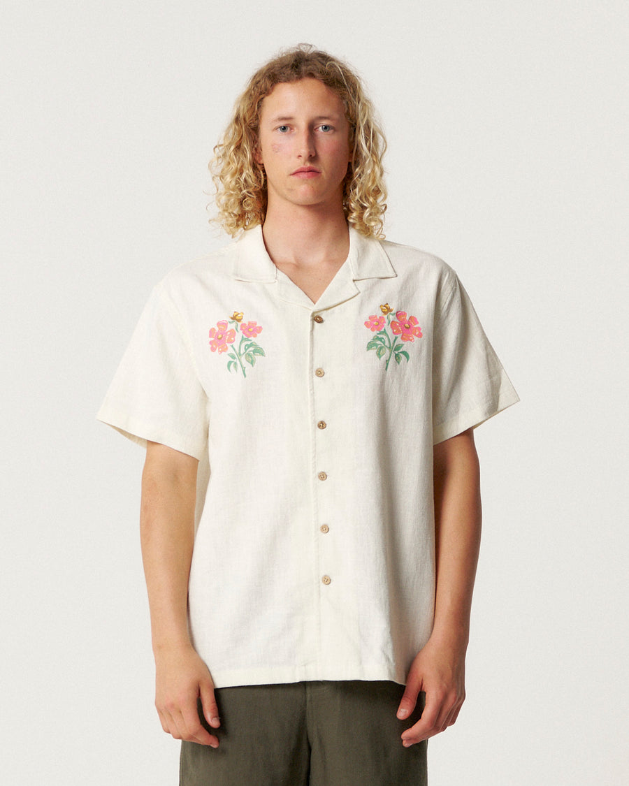 Bouquet Resort Shirt - Vintage White