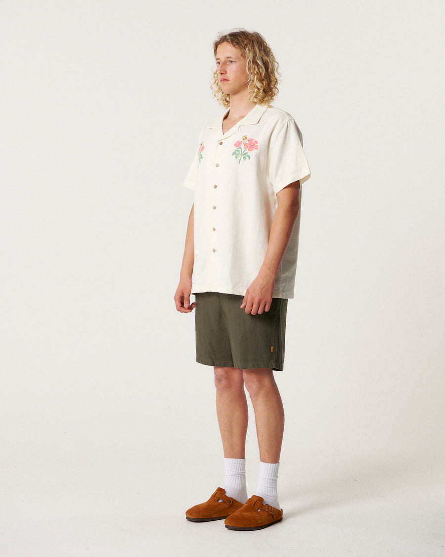 Bouquet Resort Shirt - Vintage White