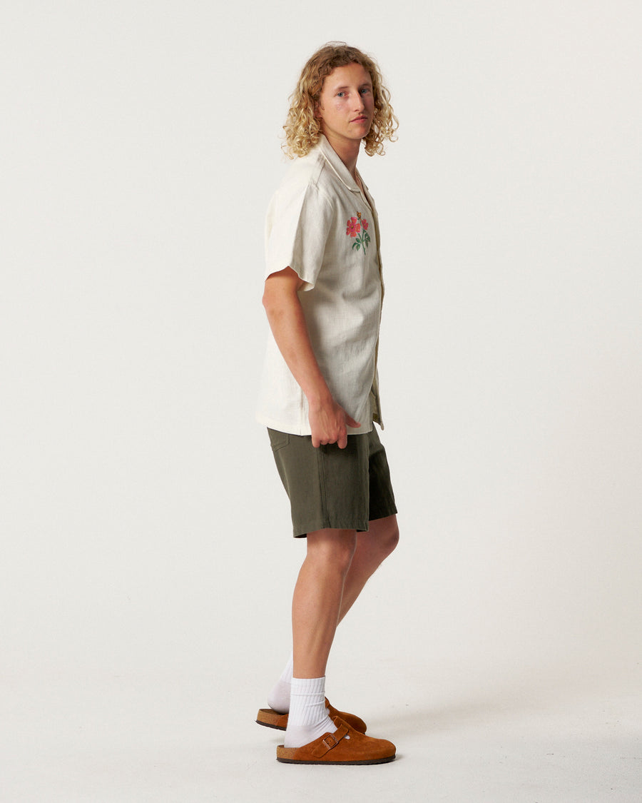 Bouquet Resort Shirt - Vintage White
