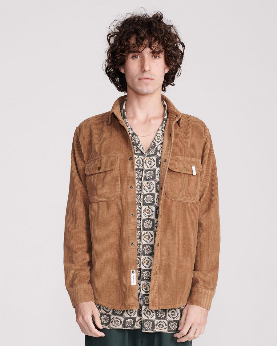 Surface Long Sleeve Overshirt - Camel