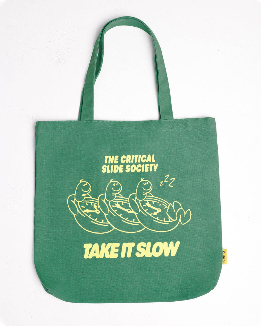 TAKE IT SLOW TOTE - GREEN