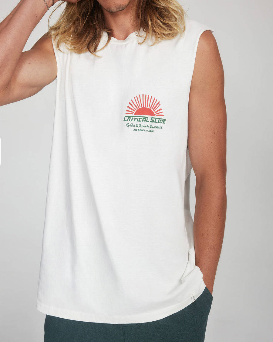 Rising Sun Muscle - Vintage White