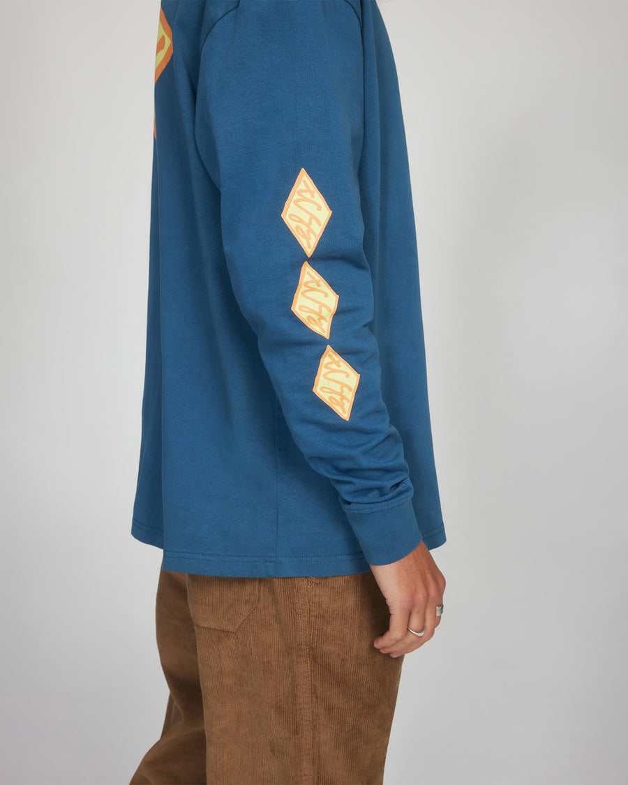 Scribble Ls Tee  - Aegean