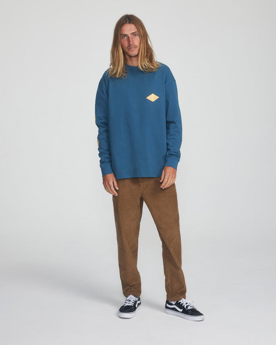 Scribble Ls Tee  - Aegean