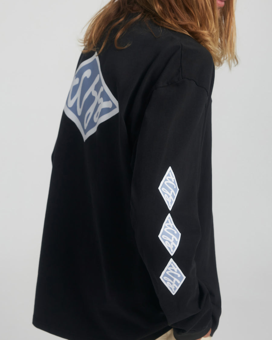Scribble Ls Tee  - Vintage Black