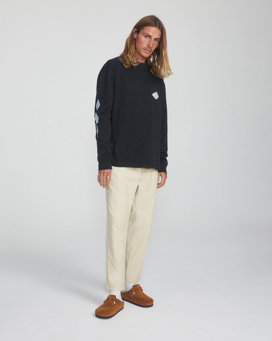 Scribble Ls Tee  - Vintage Black