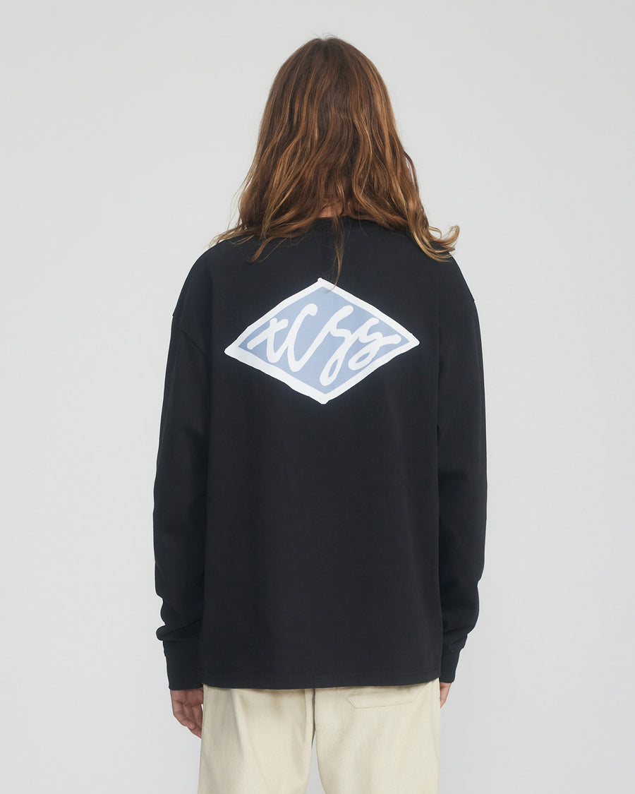 Scribble Ls Tee  - Vintage Black