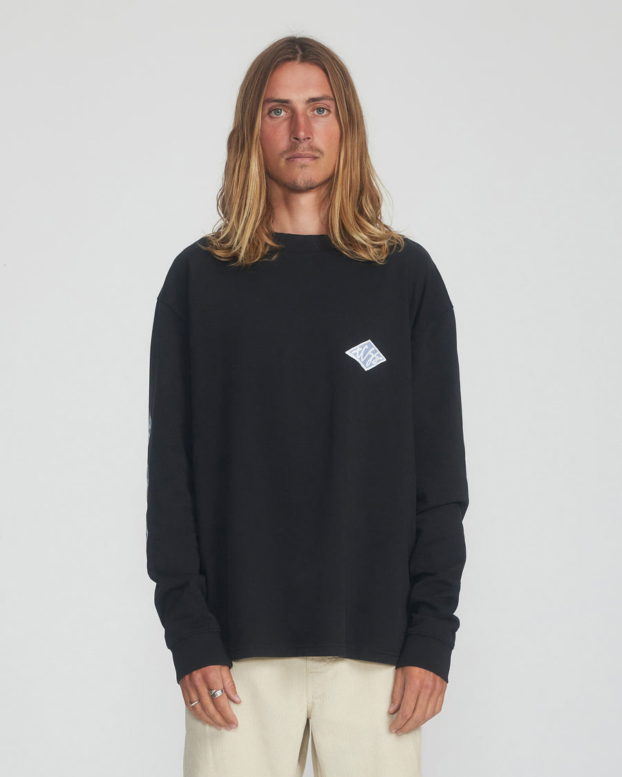 Scribble Ls Tee  - Vintage Black