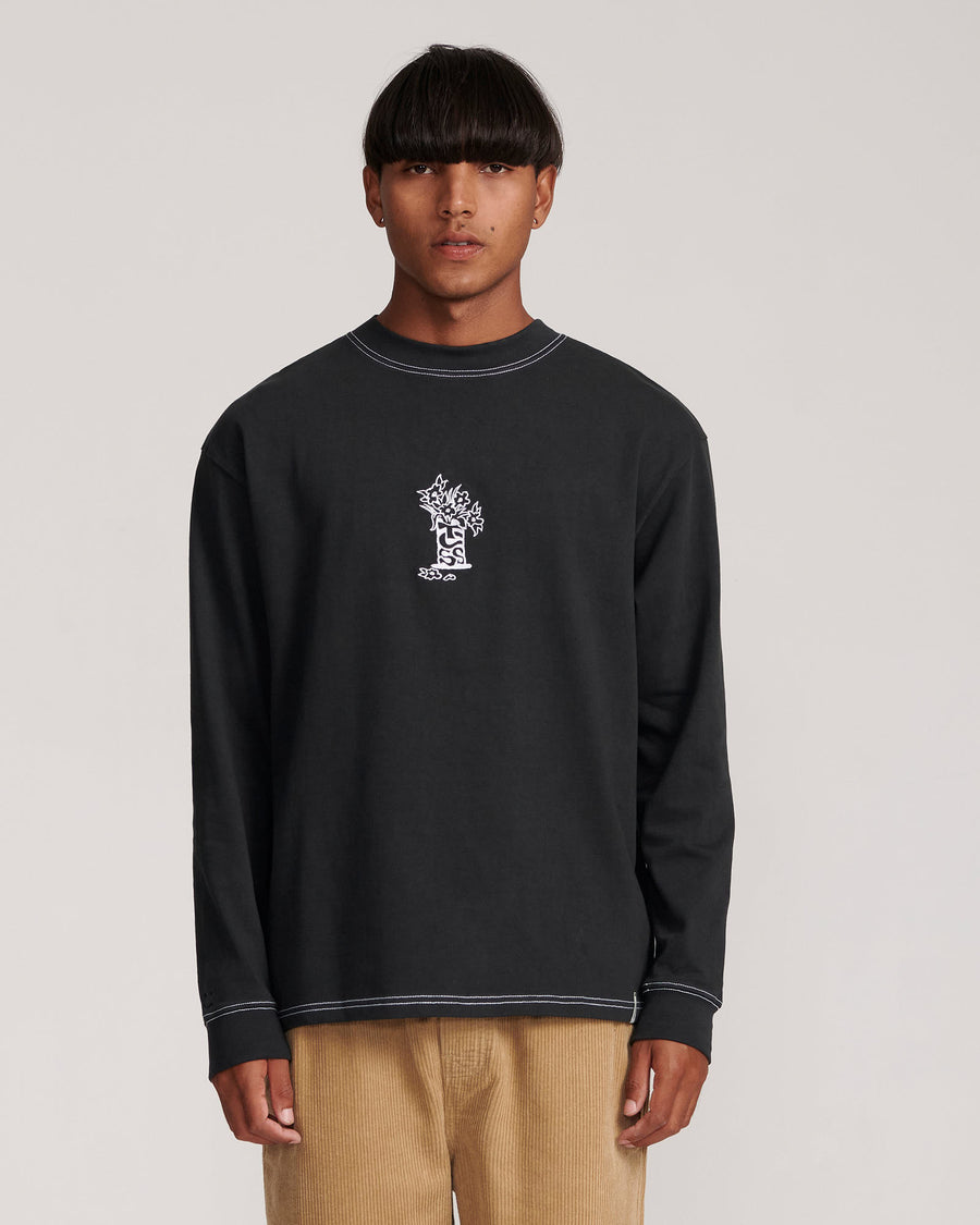 Bunched Longsleeve Tee - Vintage Black