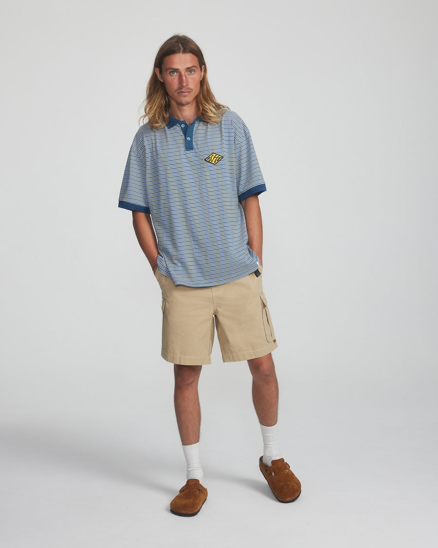 Scribble Polo Tee - Aegean