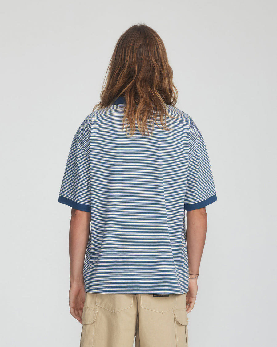 Scribble Polo Tee - Aegean