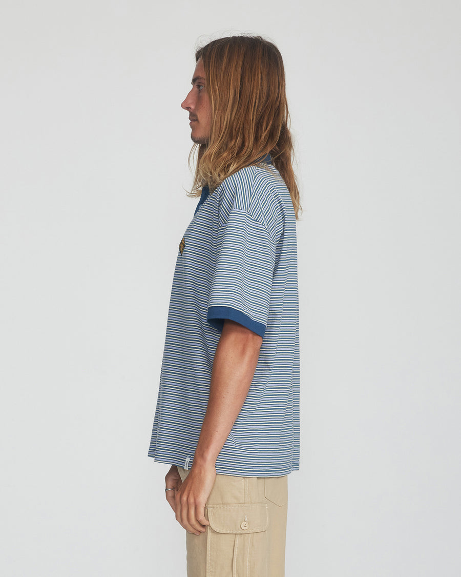 Scribble Polo Tee - Aegean