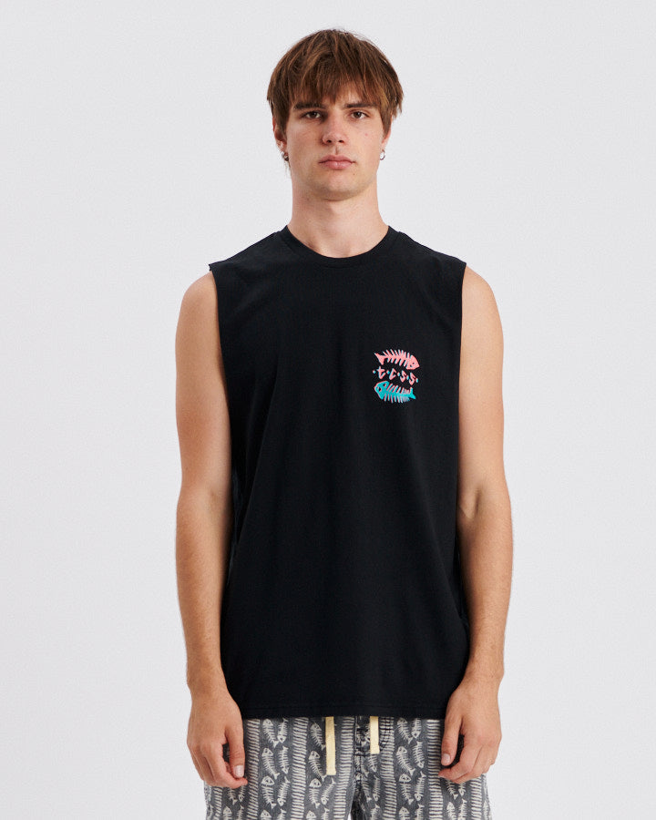 Boneyard Muscle Tee - Vintage Black
