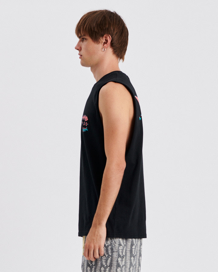 Boneyard Muscle Tee - Vintage Black