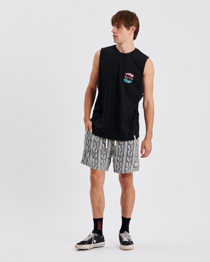 Boneyard Muscle Tee - Vintage Black