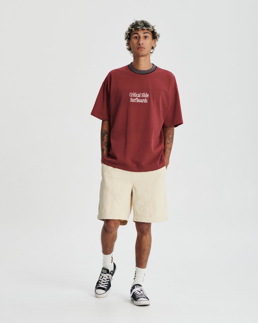 Offset Rib Tee - Ruby