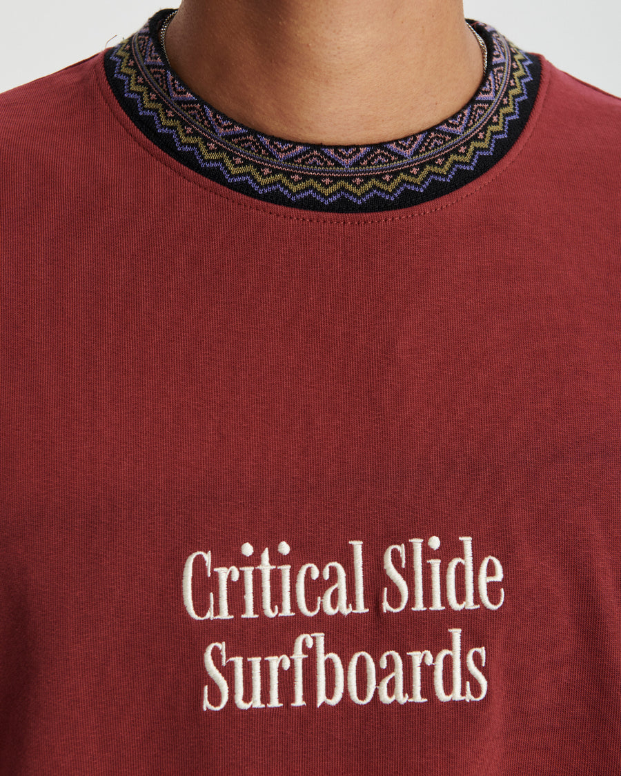 Offset Rib Tee - Ruby